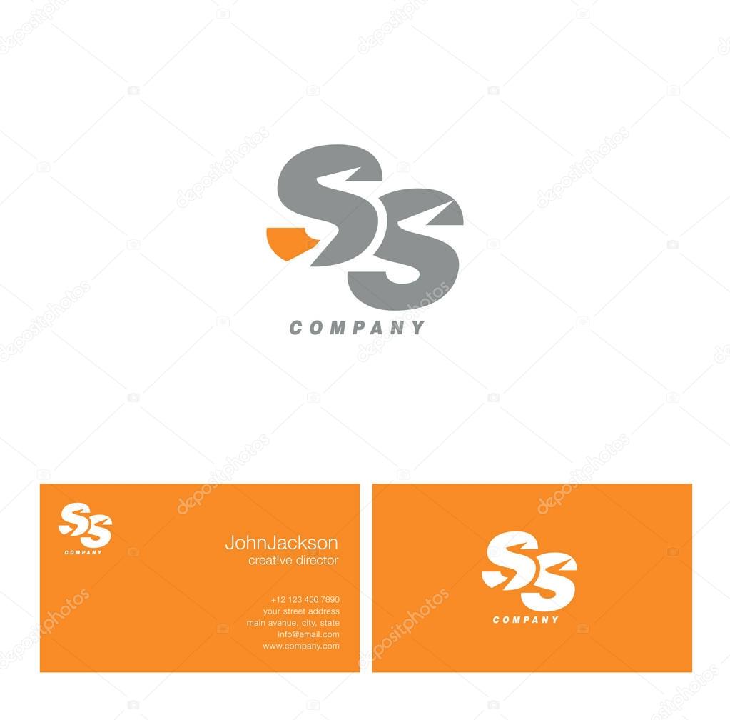 S & S Letter Logo, with Business Card Template Vector illustration