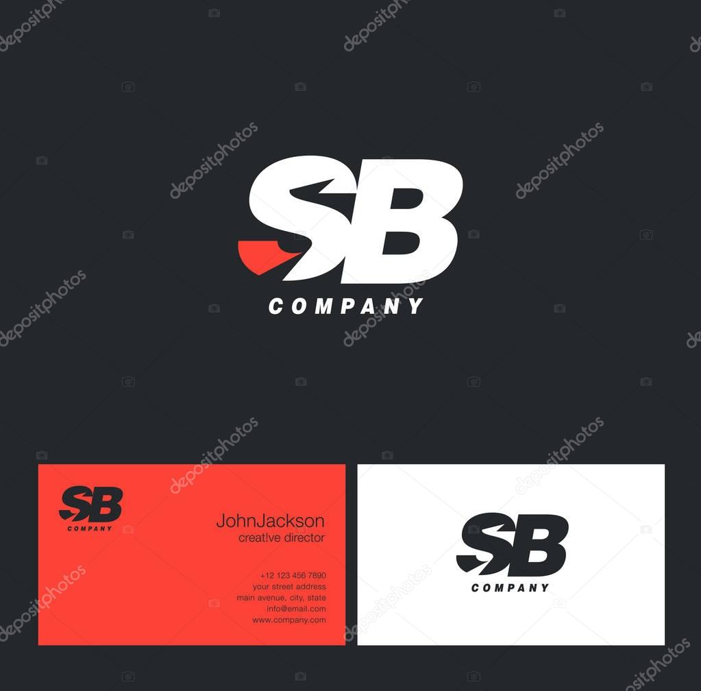S & B Letter Logo, with Business Card Template Vector illustration