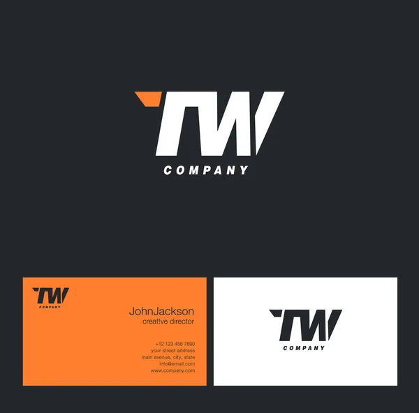T ve W harf Logo — Stok Vektör