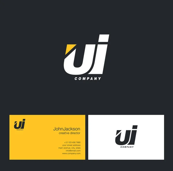 Logo lettera U & I — Vettoriale Stock