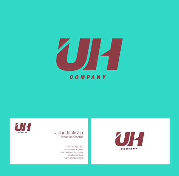 Logotipo de letra U & H — Vetor de Stock