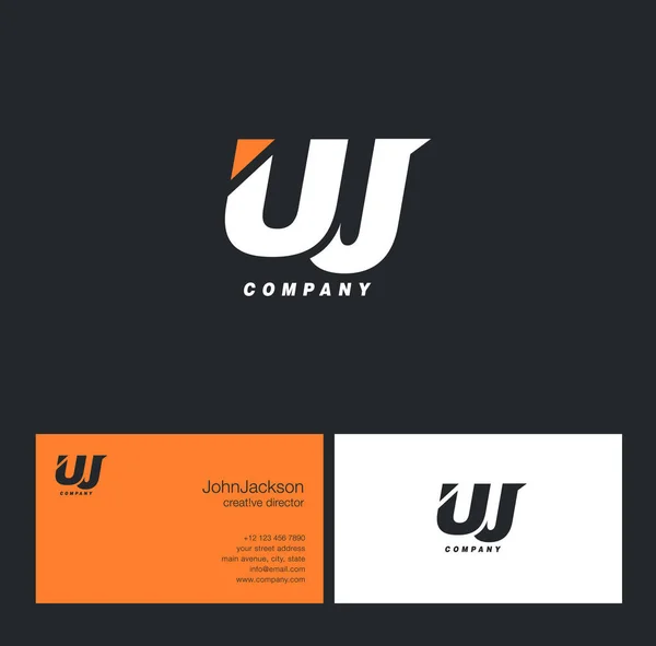 Logotipo de letra U & J — Vetor de Stock