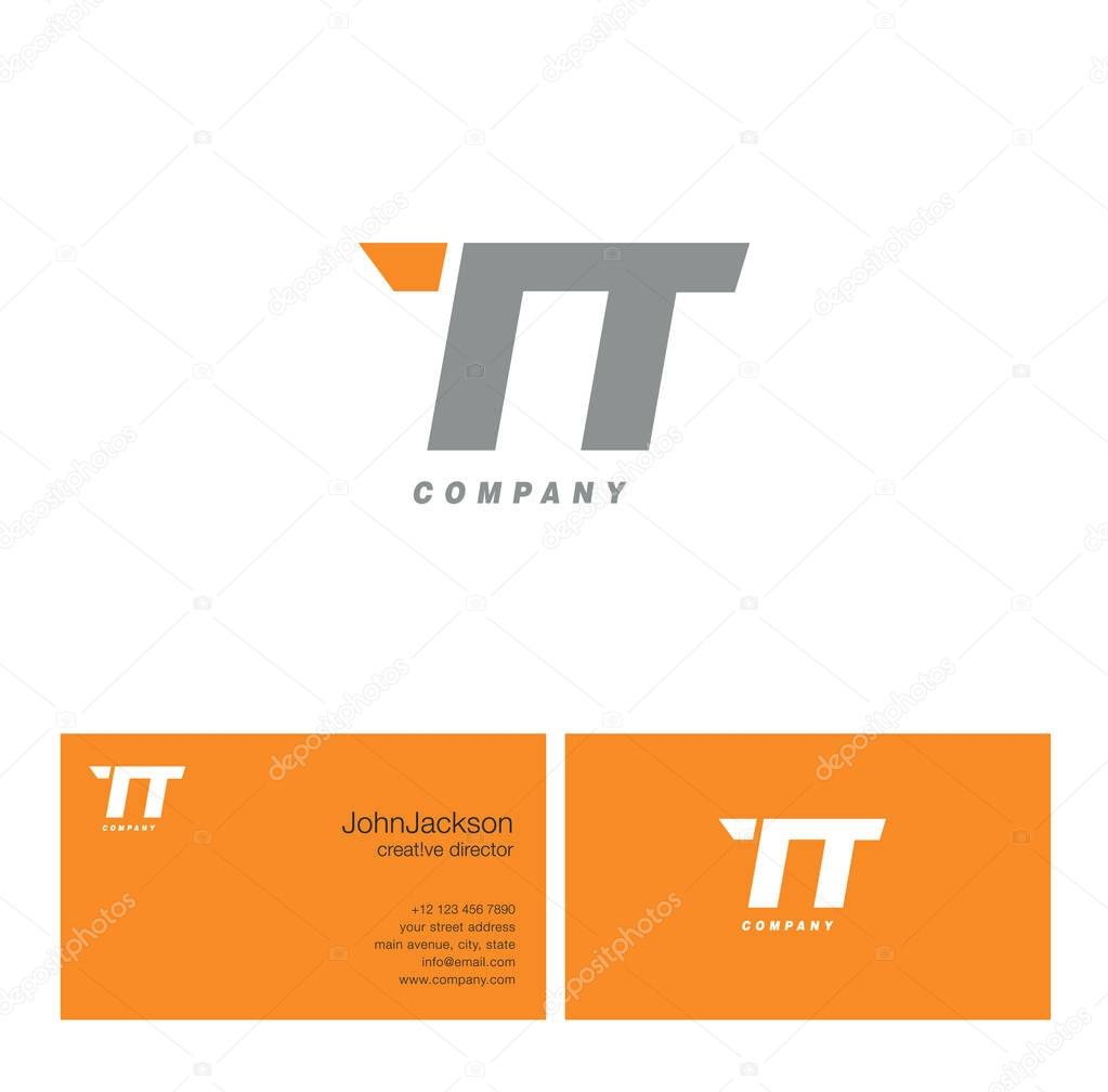 T & T Letter Logo, with Business Card Template Vector illustration