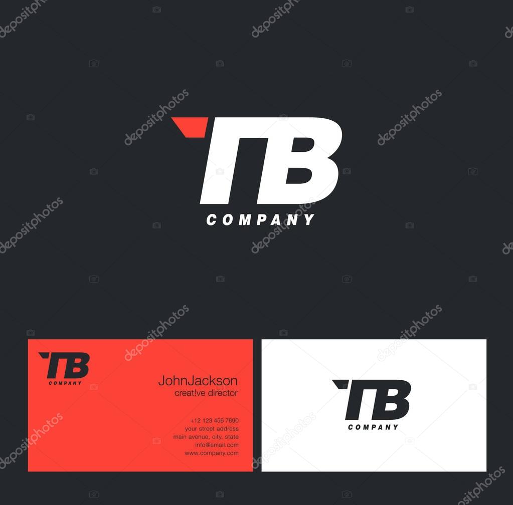T & B Letter Logo, with Business Card Template Vector illustration