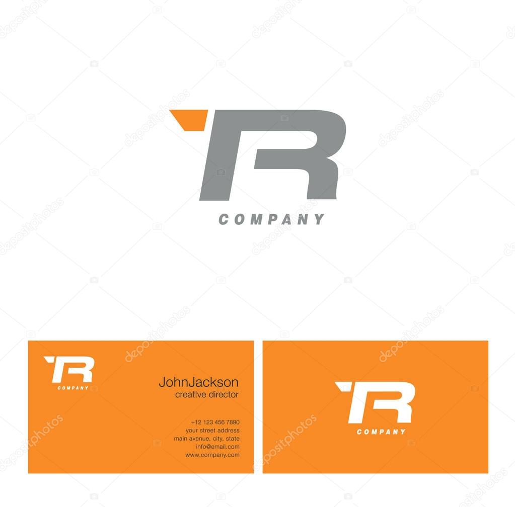 T & R Letter Logo, with Business Card Template Vector illustration