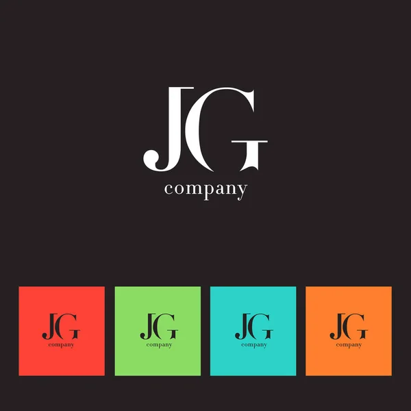 J ・ G 文字ロゴ — ストックベクタ