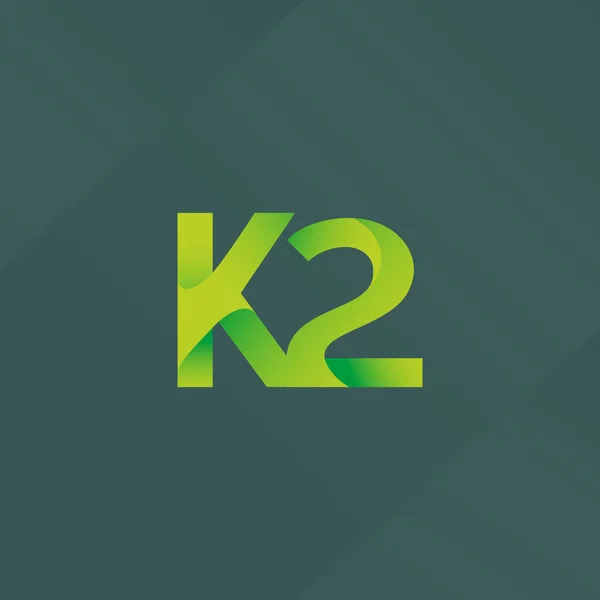 Buchstabe k und Zahl Logo — Stockvektor