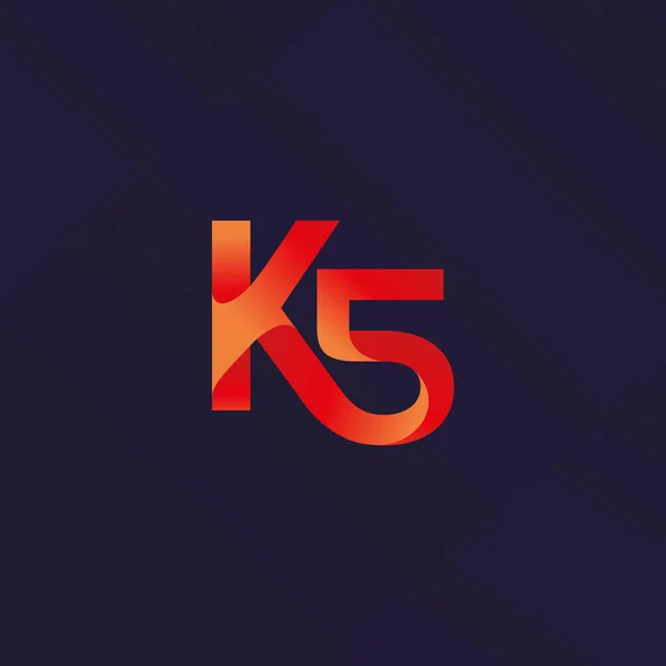 Letra K y número logo — Vector de stock