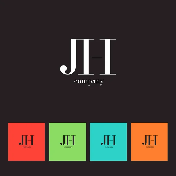 J ・ H 文字ロゴ — ストックベクタ
