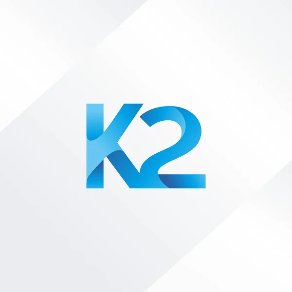 Buchstabe k und Zahl Logo — Stockvektor