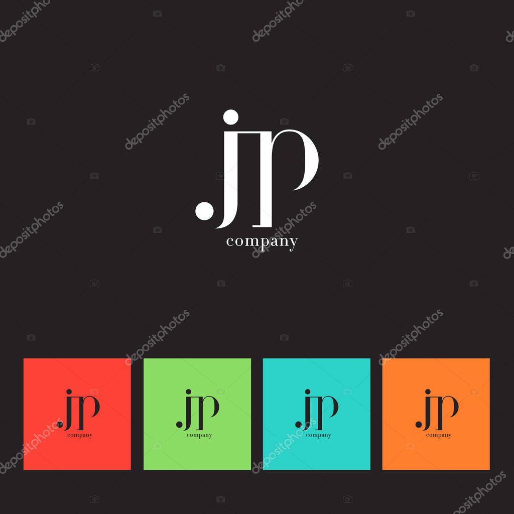 J & P Letter Logo, with Business Card Template Vector illustration