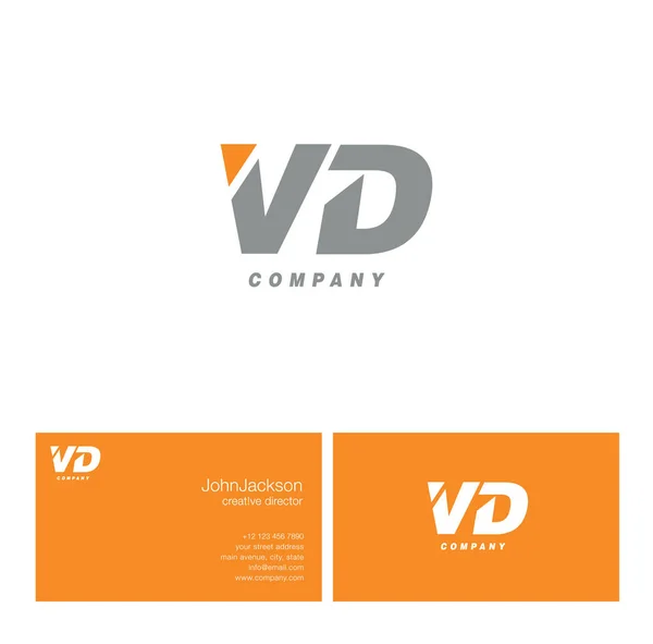 V & D brev logotyp — Stock vektor