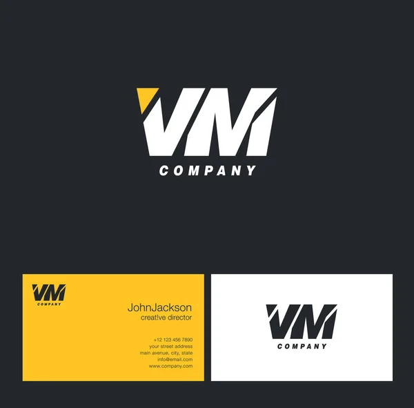 V & M brev logotyp — Stock vektor