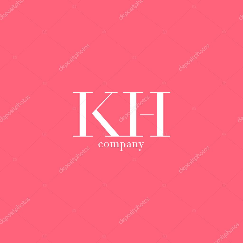 K & H Letter Logo,  Business Card Template Vector illustration