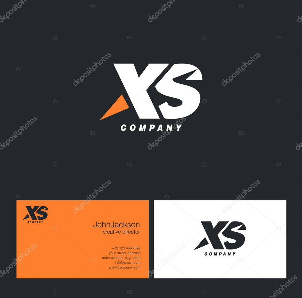 X & S Letter Logo, with Business Card Template Vector illustration