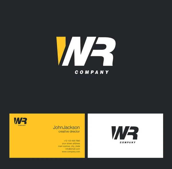 W & R Letter Logo — 스톡 벡터