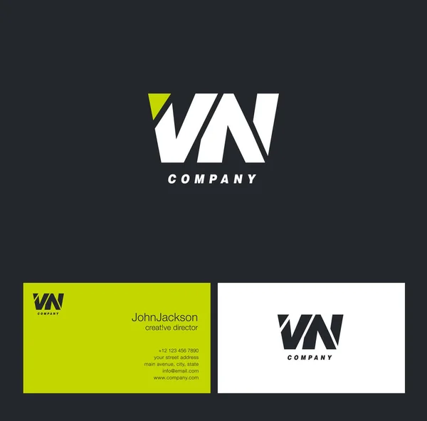 V & Logo písmeno N — Stockový vektor