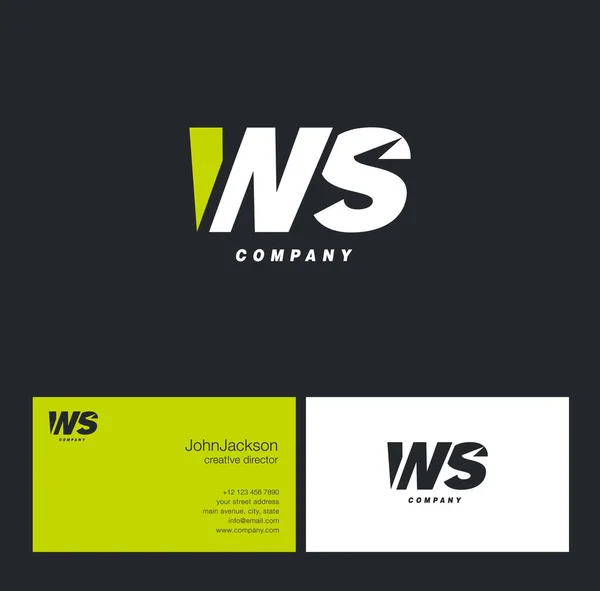 Logotipo de letra W & S — Vector de stock
