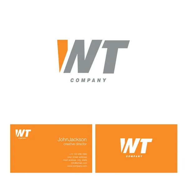 Logotipo de letra W & T — Vector de stock