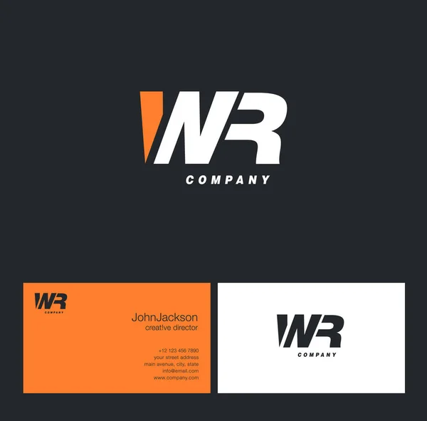 W & R Letter Logo — 스톡 벡터