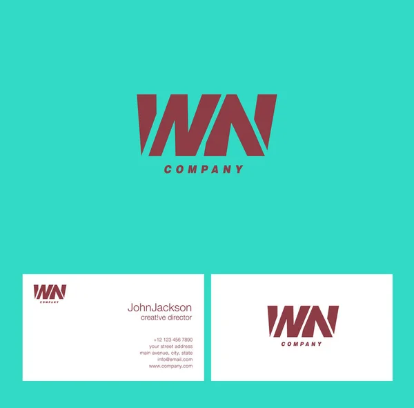 W & N Letter Logo — Stock Vector