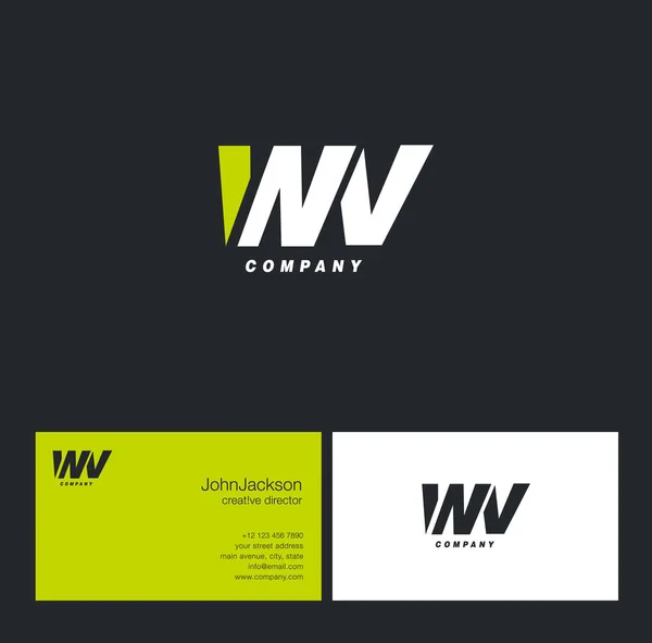 Logotipo de letra W & V — Vector de stock