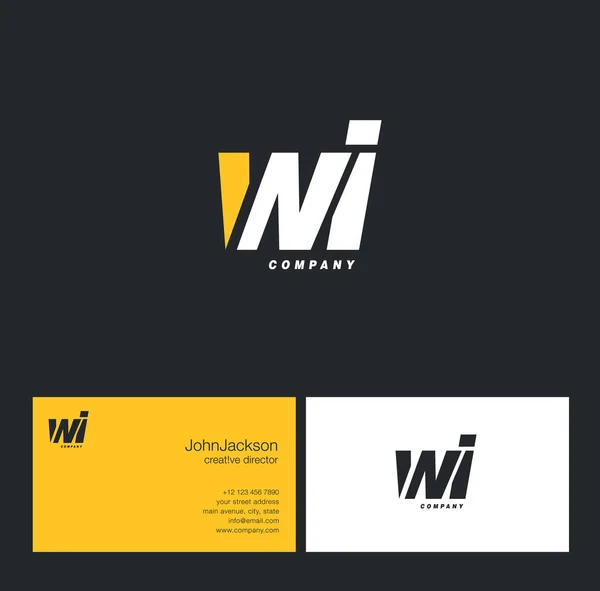 Logotipo de letra W & I — Vector de stock