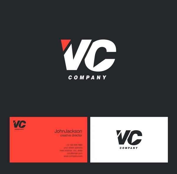 V & Logo písmeno C — Stockový vektor