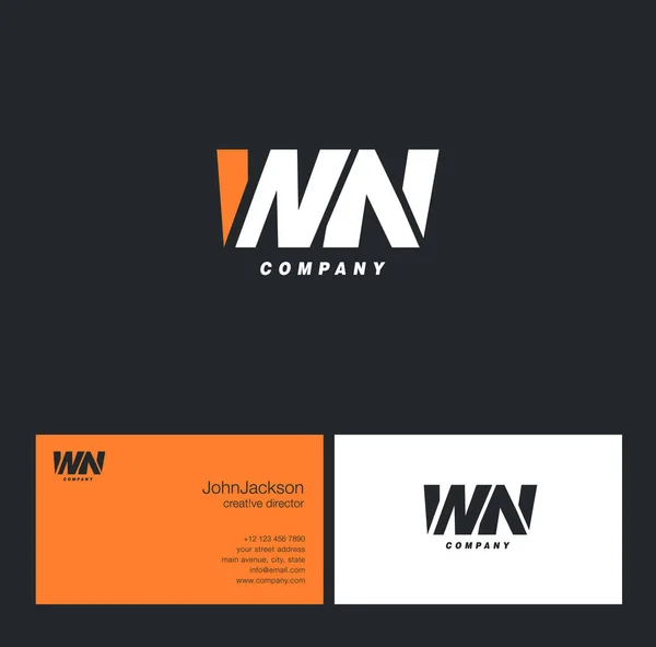 Logotipo de letra W & N — Vector de stock