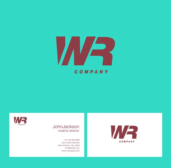 W & R Letter Logo — 스톡 벡터