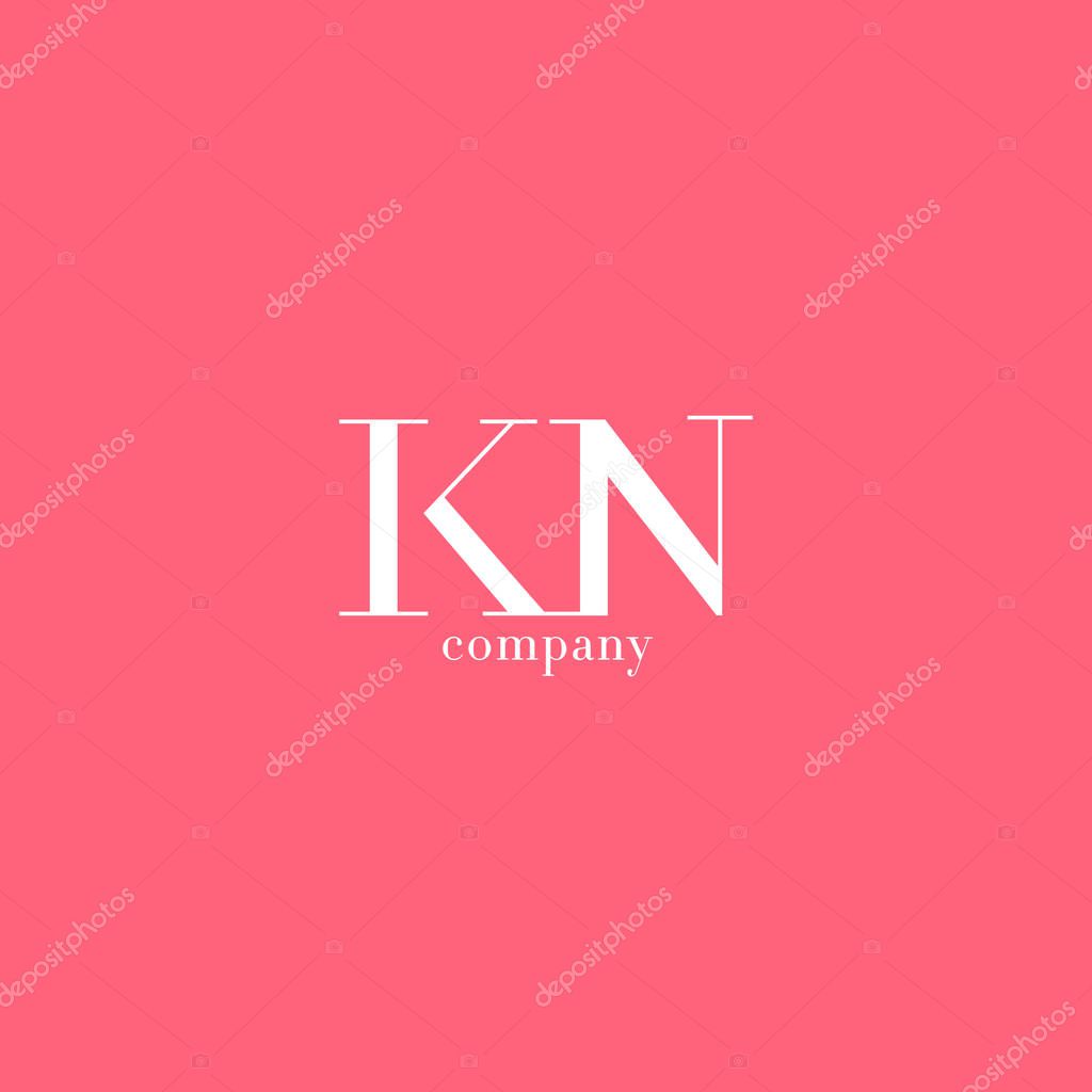 K & N Letter Logo,  Business Card Template Vector illustration