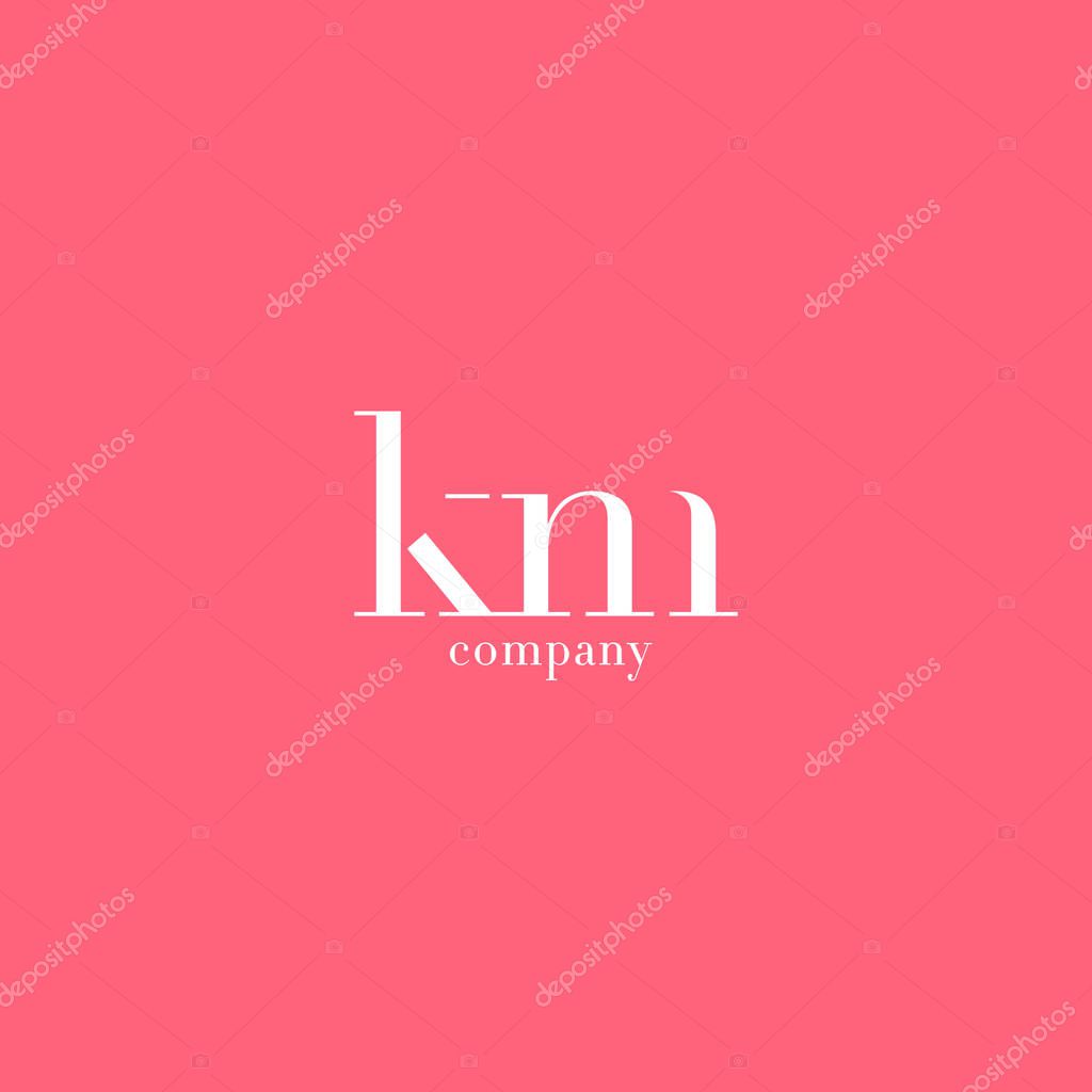 K & M Letter Logo,  Business Card Template Vector illustration
