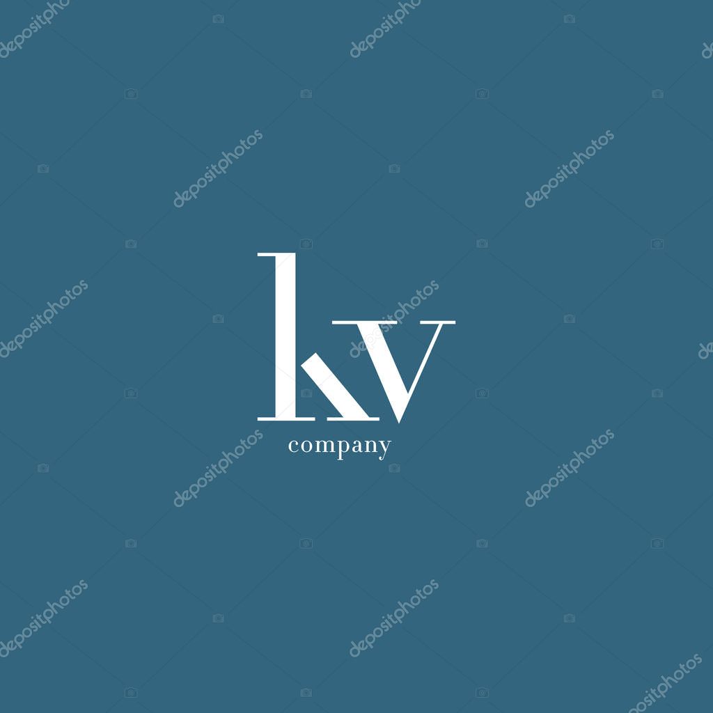 K & V Letter Logo,  Business Card Template Vector illustration