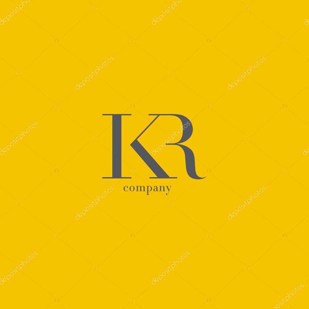 K & R Letter Logo,  Business Card Template Vector illustration