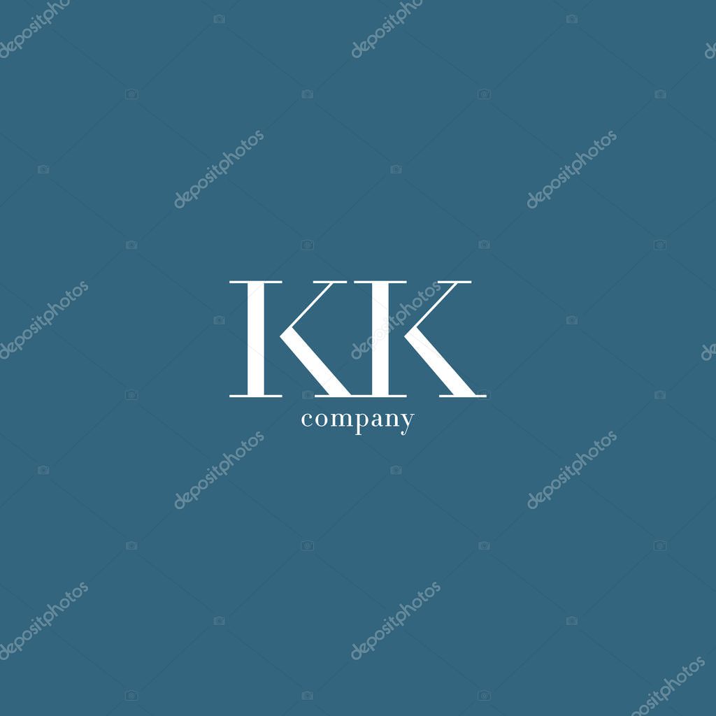 K & K Letter Logo,  Business Card Template Vector illustration
