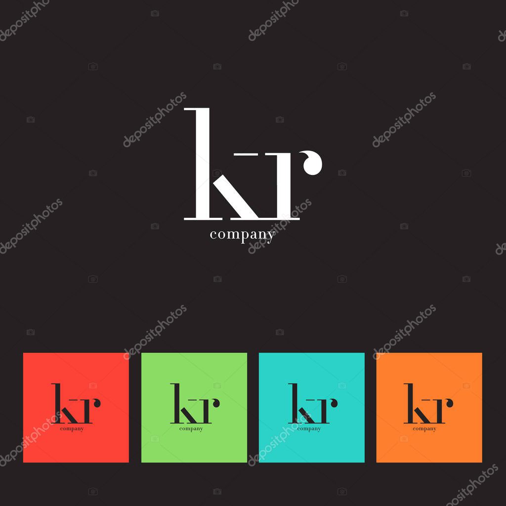 K & R Letter Logo,  Business Card Template Vector illustration