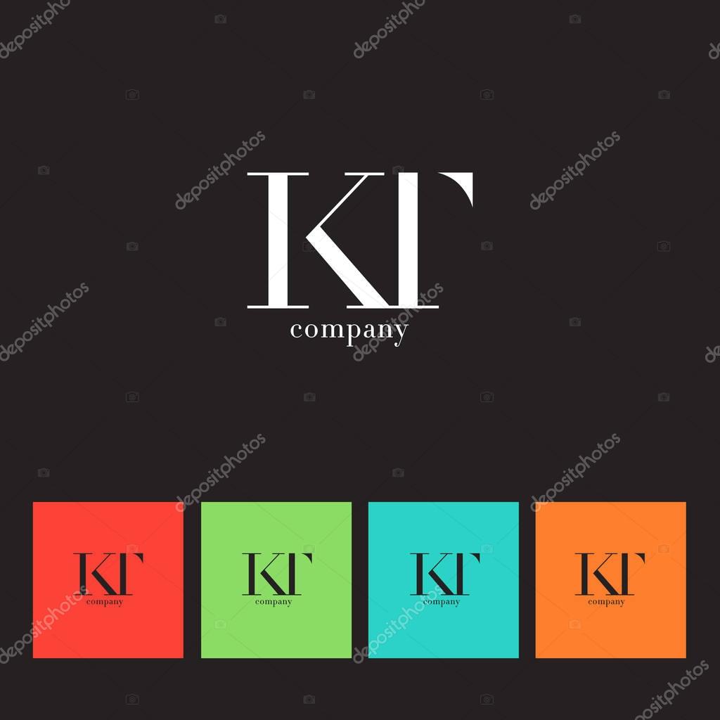 K & T Letter Logo,  Business Card Template Vector illustration