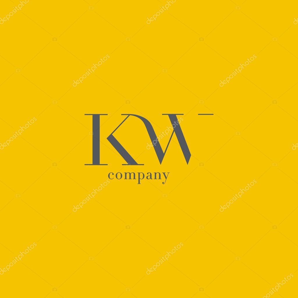 K & W Letter Logo,  Business Card Template Vector illustration