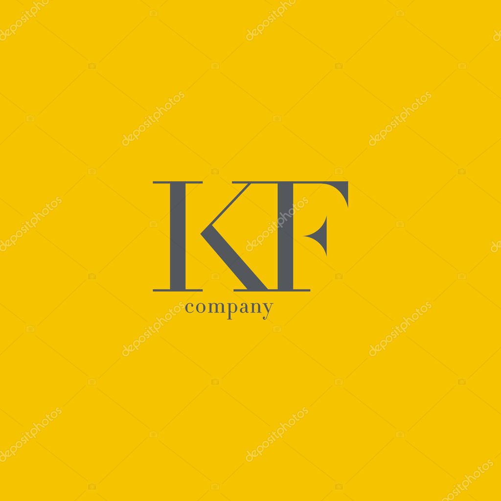 K & F Letter Logo,  Business Card Template Vector illustration