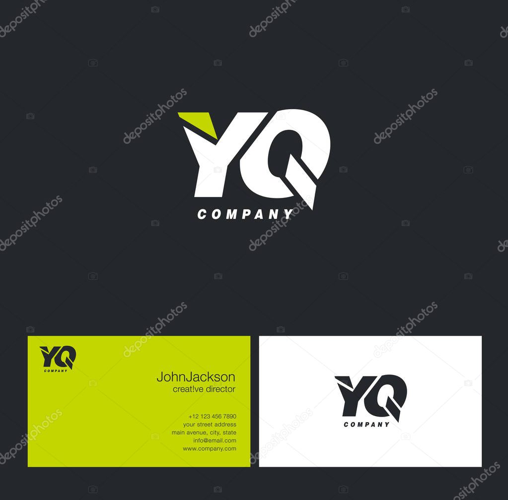 Modern company logo design template  with letters  YQ   , vector illustration