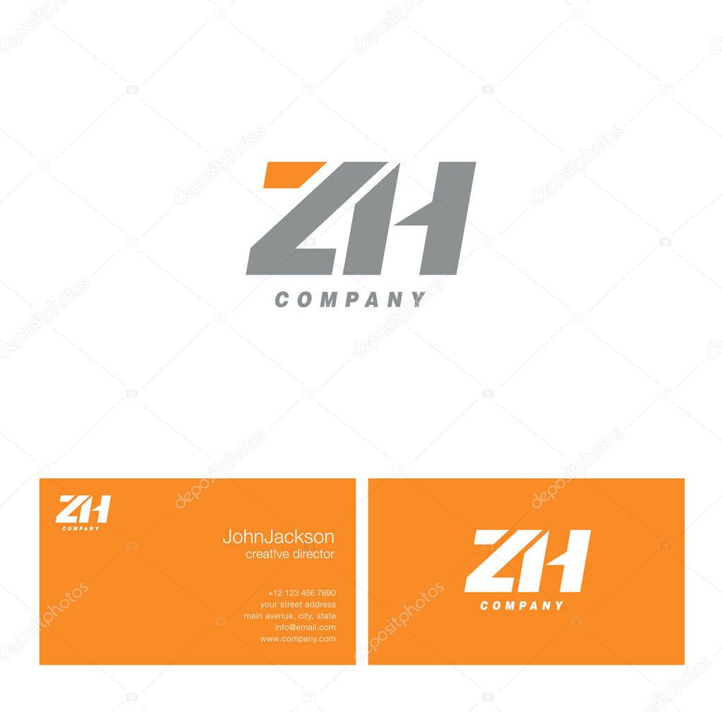 Modern Joint logo design template, letters  ZH   , vector illustration