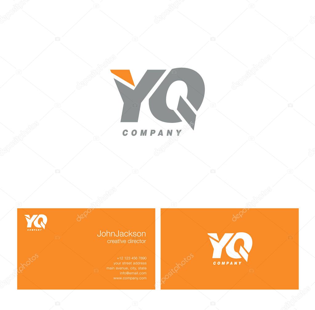 Modern company logo design template  with letters  YQ   , vector illustration