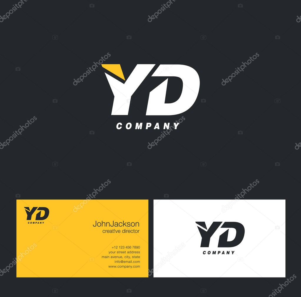 Modern company logo design template  with letters  YD   , vector illustration