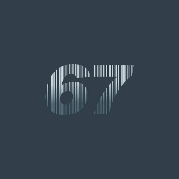 バーコード番号ロゴ — ストックベクタ