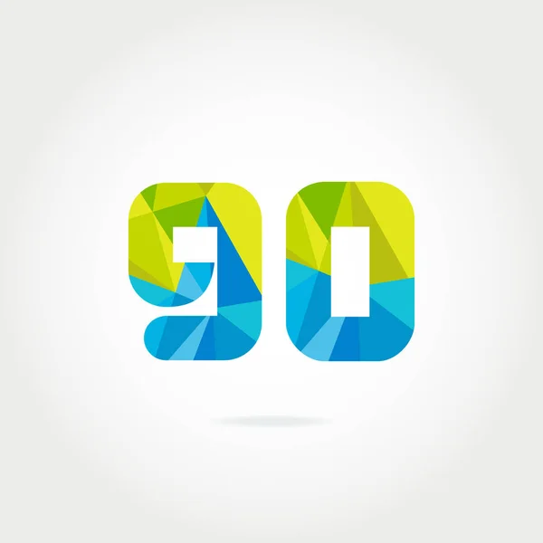 Logo del numero geometrico — Vettoriale Stock