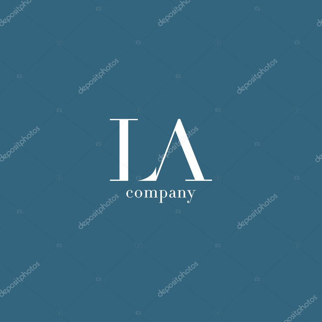 L & A Letter Logo, with Business Card Template Vector illustration