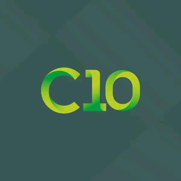 Lettre et numéro logo c10 — Image vectorielle