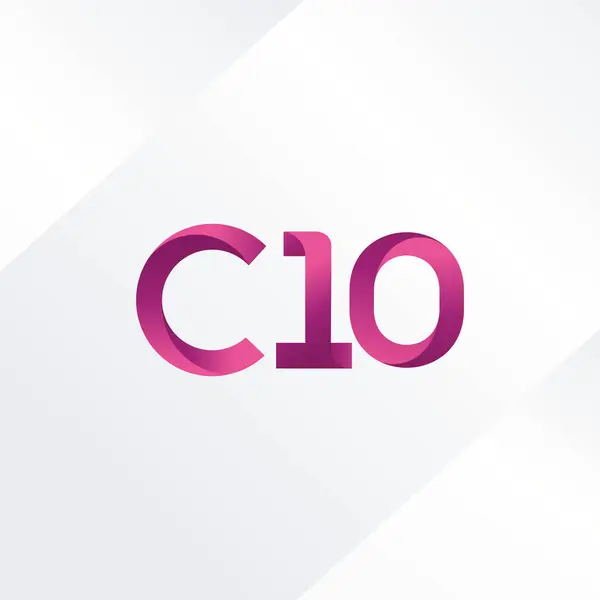 Lettre et numéro logo c10 — Image vectorielle