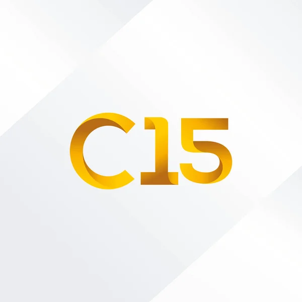 Lettre et numéro logo c15 — Image vectorielle