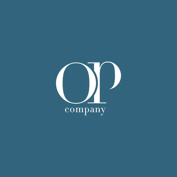 O & P brev företagslogotyp — Stock vektor